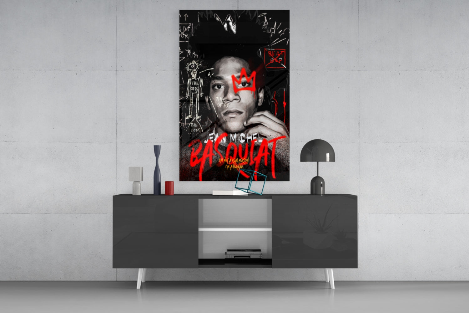 Jean-Michel Basquiat Glass Wall Art || Designer Collection.