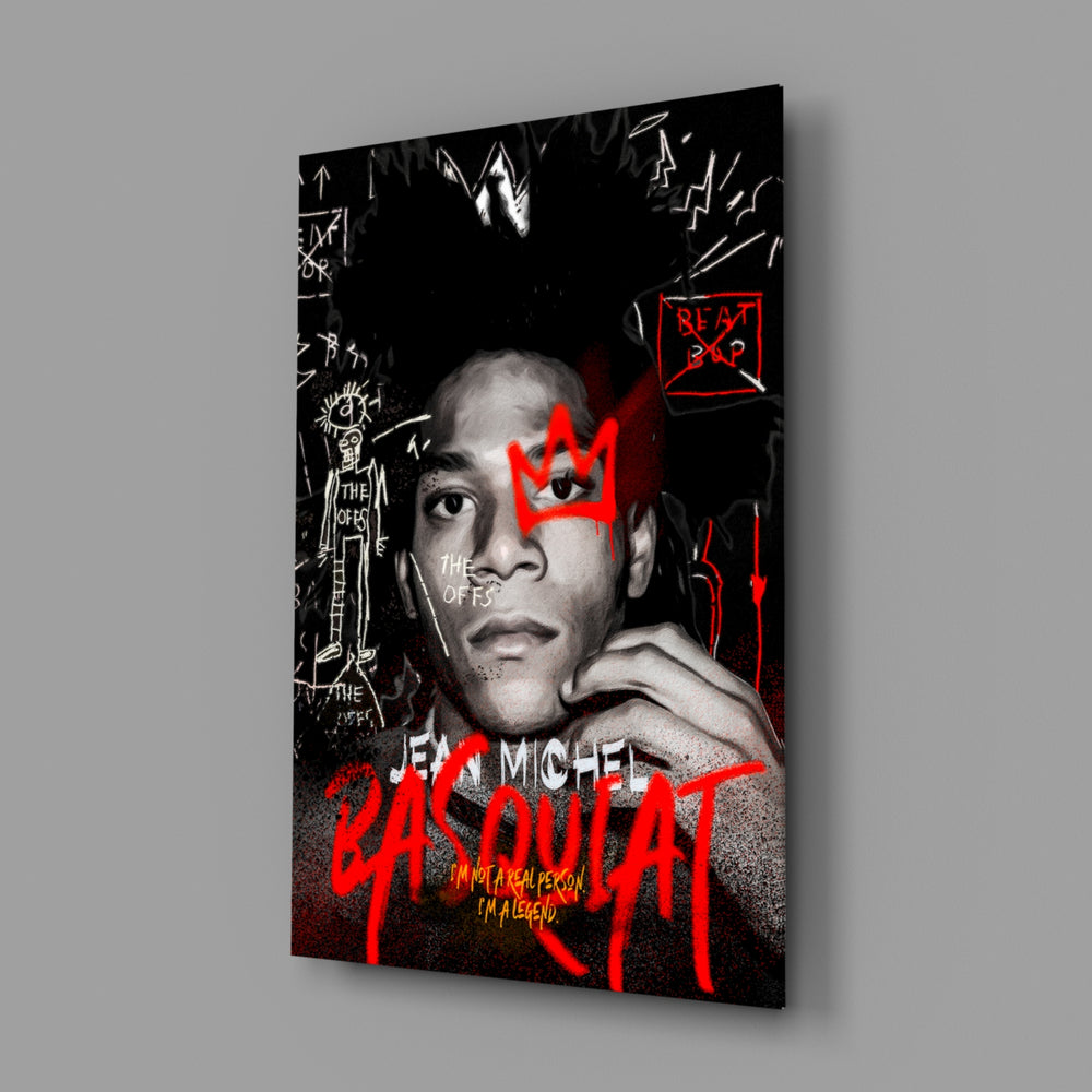 Legend-portrait panel bringing painterly defiance to a contemporary teen lounge