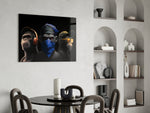 Wise Monkeys panel adding editorial drama to a teen lounge wall
