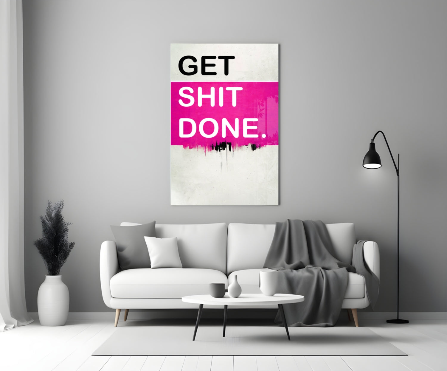 Get Shit Done Glass Wall Art || Designer Collection.