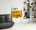 Get Shit Done panel adding founder pulse to a workshop wall