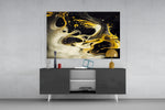 Golden Splash panel catching lamp light to reveal its molten elegance