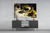 Golden Splash panel catching lamp light to reveal its molten elegance