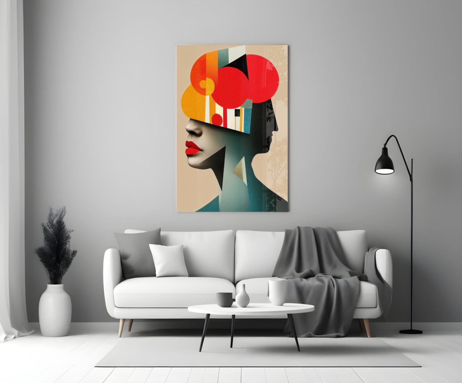 Geometric Thoughts Glass Wall Art || Designer Collection.