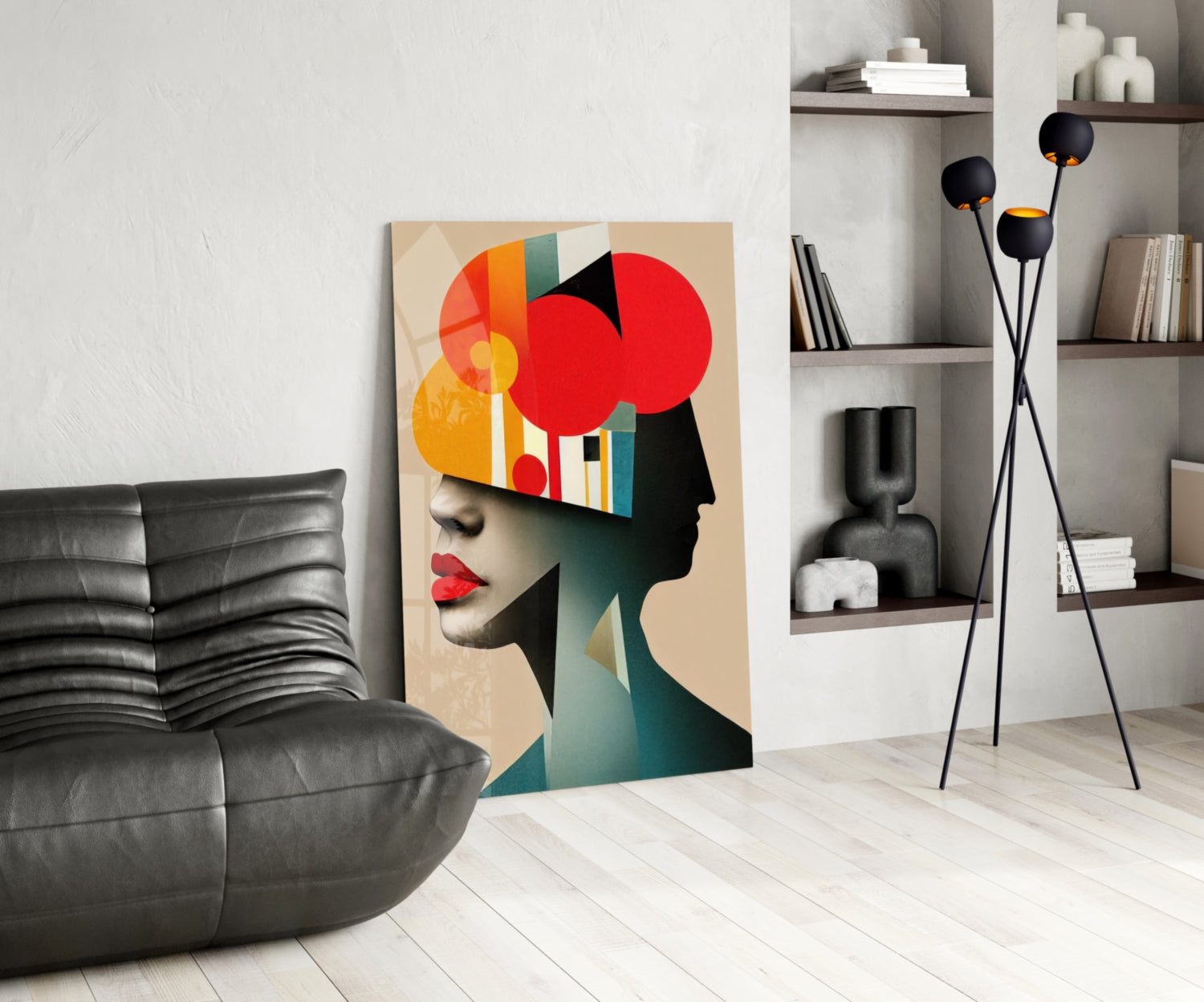 Geometric Thoughts Glass Wall Art || Designer Collection.