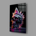 Baroque-skull panel bringing theatrical pulse to a contemporary games corner