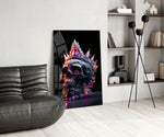 Diamond Skull panel adding editorial drama to a teen lounge wall