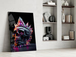 Diamond Skull glass print enhancing a hallway with statement palette