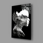 Double-exposure panel bringing meditative hush to a contemporary reading nook
