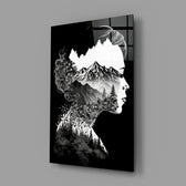 Double-exposure panel bringing meditative hush to a contemporary reading nook