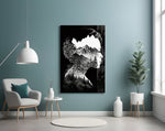 Forest in my Mind glass wall art styled above a console in a meditation corner
