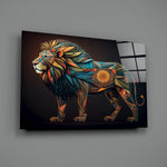 Geometric-wildlife panel bringing totemic pulse to a contemporary study