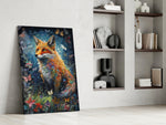 The Fox glass print enhancing a study with jewel-toned palette