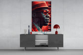 Jazz panel catching lamp light to reveal its painterly cool