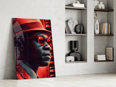 Jazz glass print enhancing a study with music-forward palette