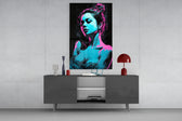 Girl panel catching lamp light to reveal its painterly pulse