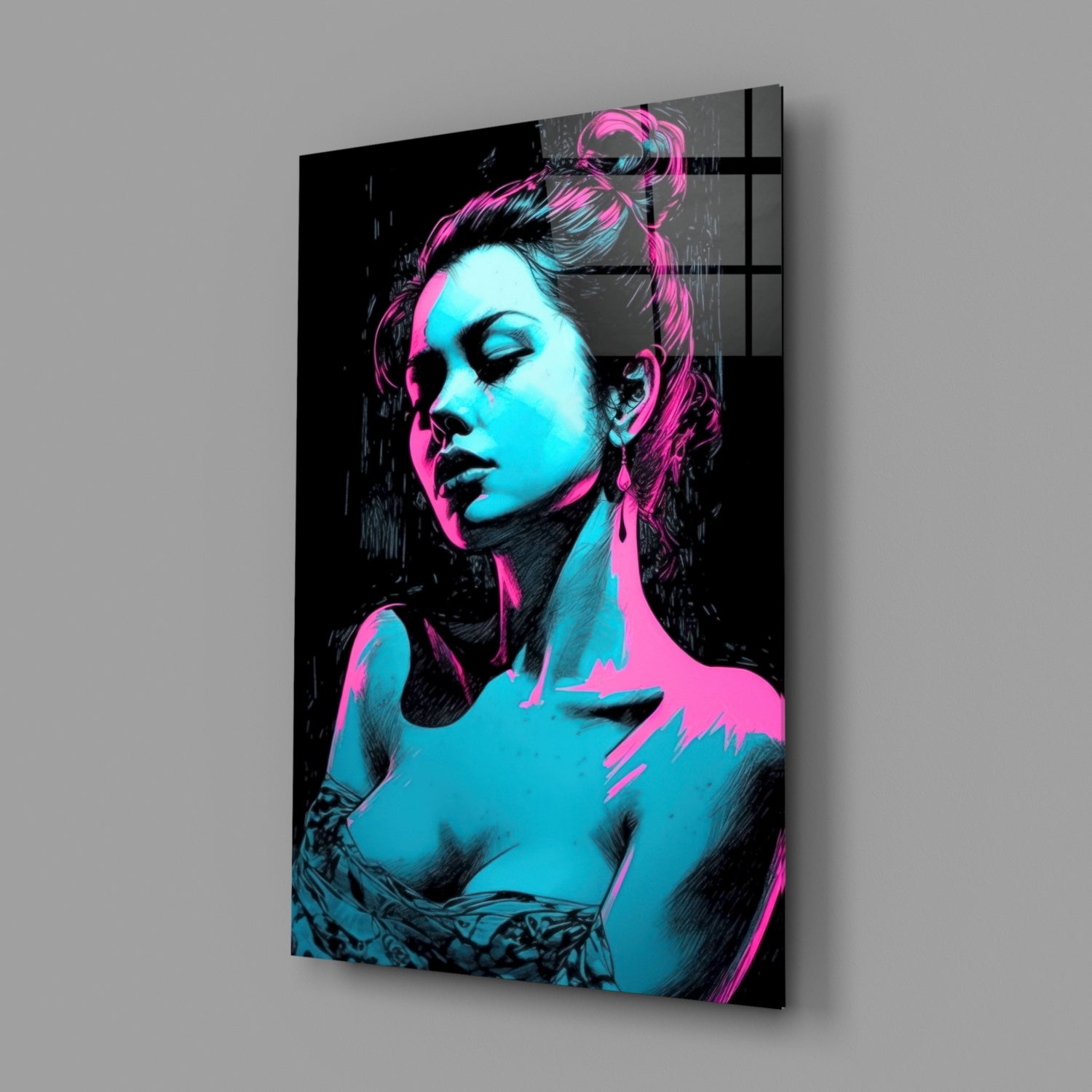 Girl Glass Wall Art || Designer Collection.