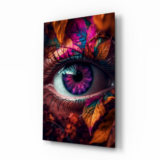 The Eye glass wall art displayed above a desk in a contemporary study