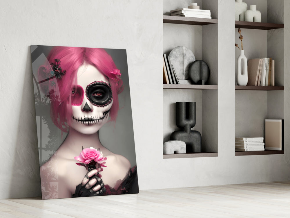 Corpse Bride glass print enhancing a bedroom with romantic palette