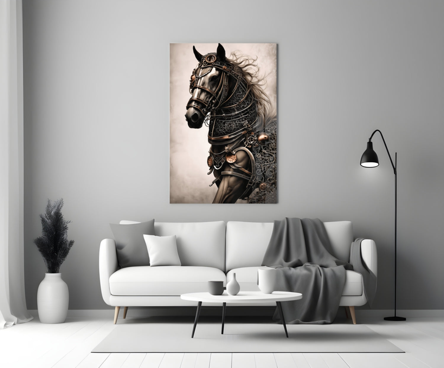 Warrior's Horse Glass Wall Art || Designer's Collection.