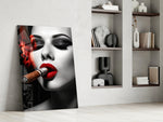 Cuban glass print enhancing a vanity with statement palette