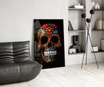 Flowery Skull panel adding statement spark to a hallway