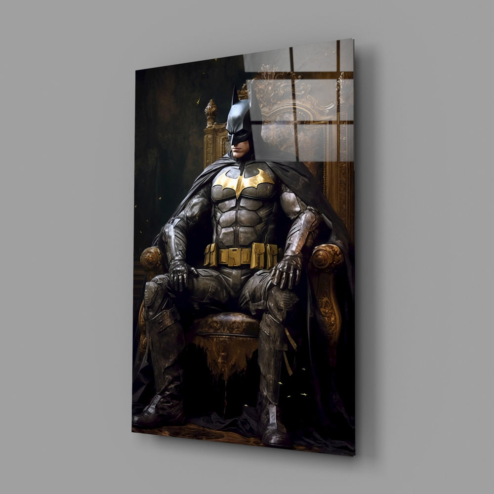 Batman in the Throne Glass Wall Art || Designer Collection.