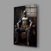 Batman in the Throne Glass Wall Art || Designer Collection.