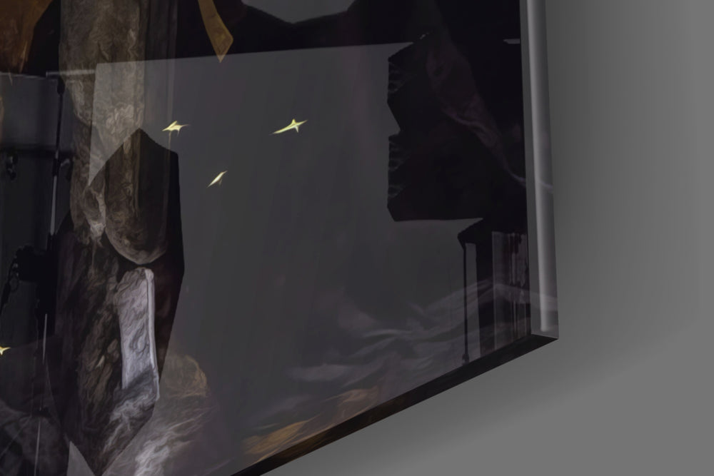 Batman in the Throne Glass Wall Art || Designer Collection.