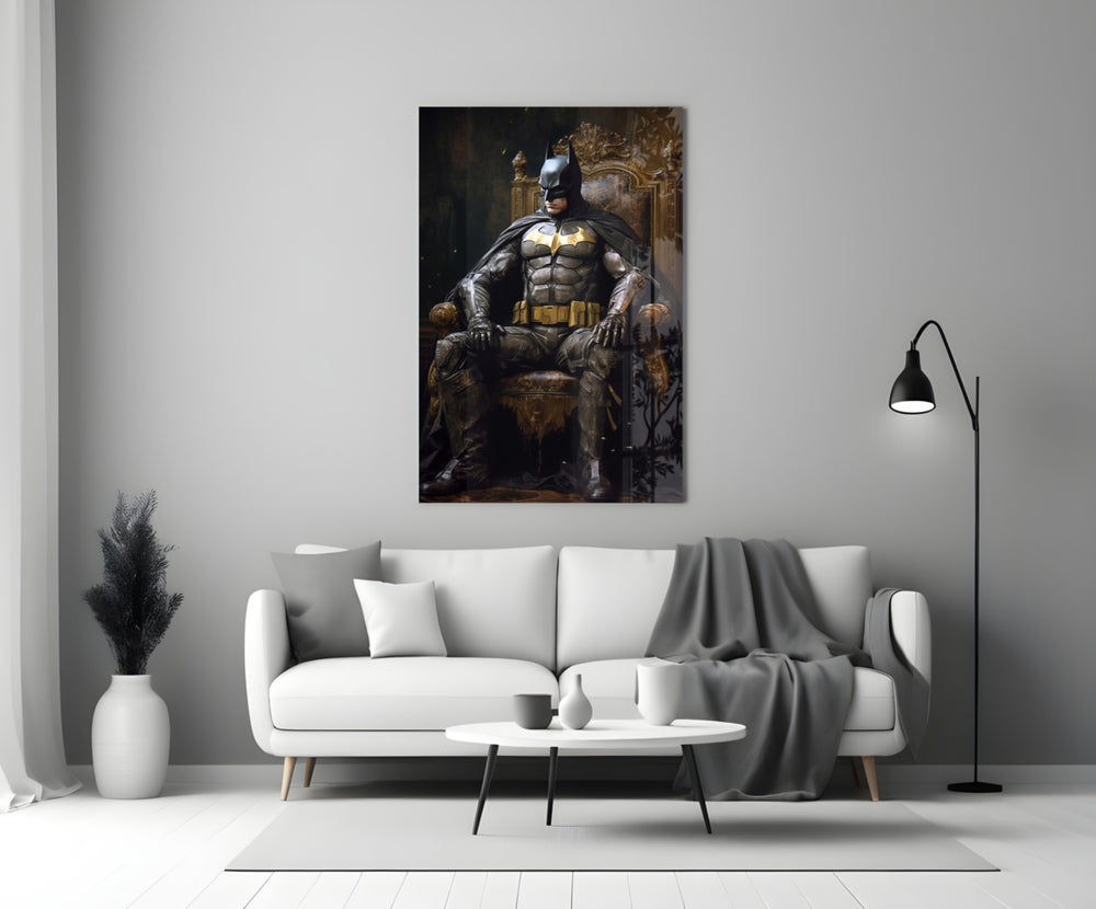 Batman in the Throne Glass Wall Art || Designer Collection.