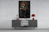 Elvis Presley in the Throne panel catching lamp light to reveal its painterly authority