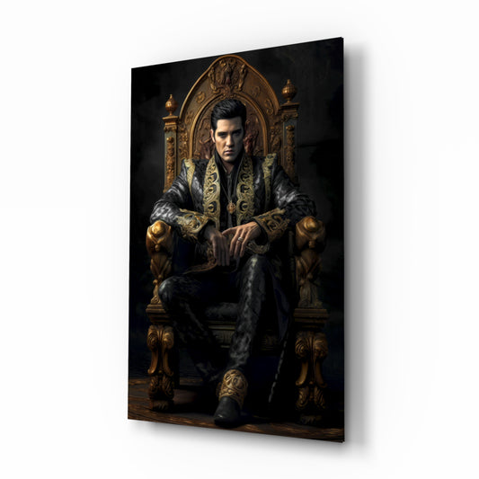 Rock Star on the Throne Glass Wall Art || Designer's Collection