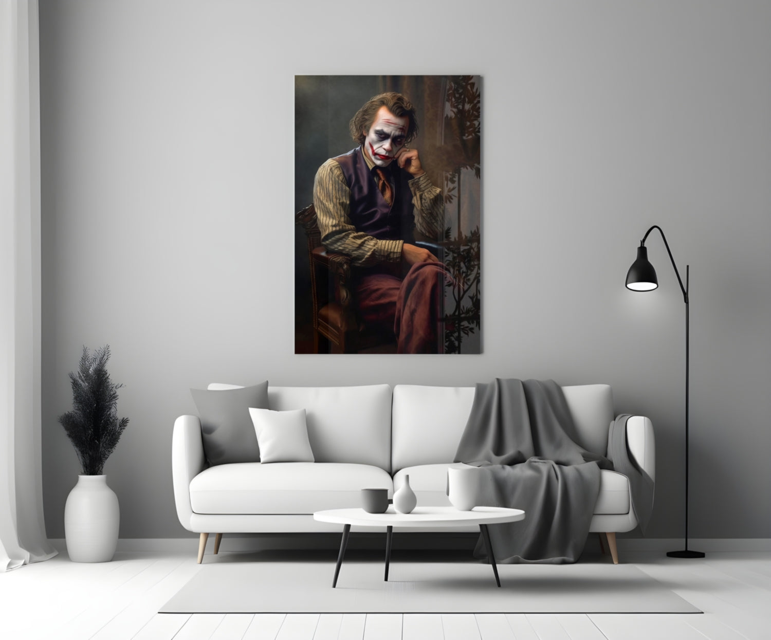 Joker the Thinker Glass Wall Art || Designer Collection.