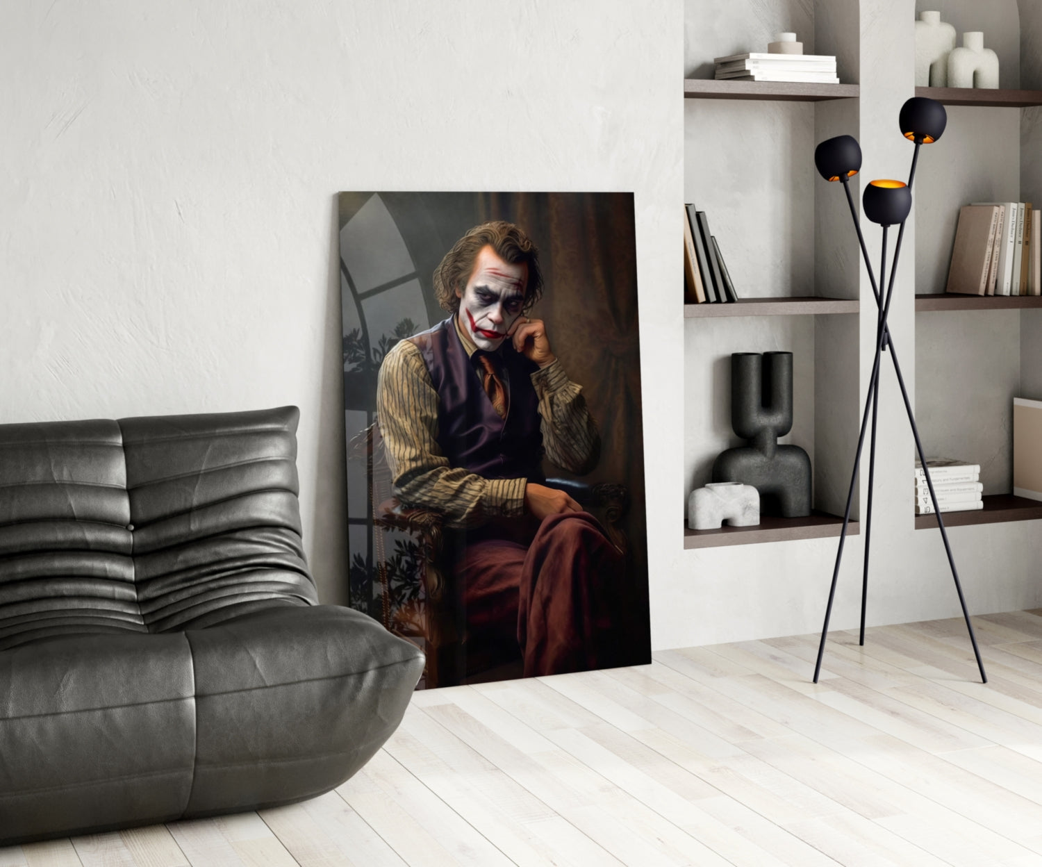 Joker the Thinker Glass Wall Art || Designer Collection.