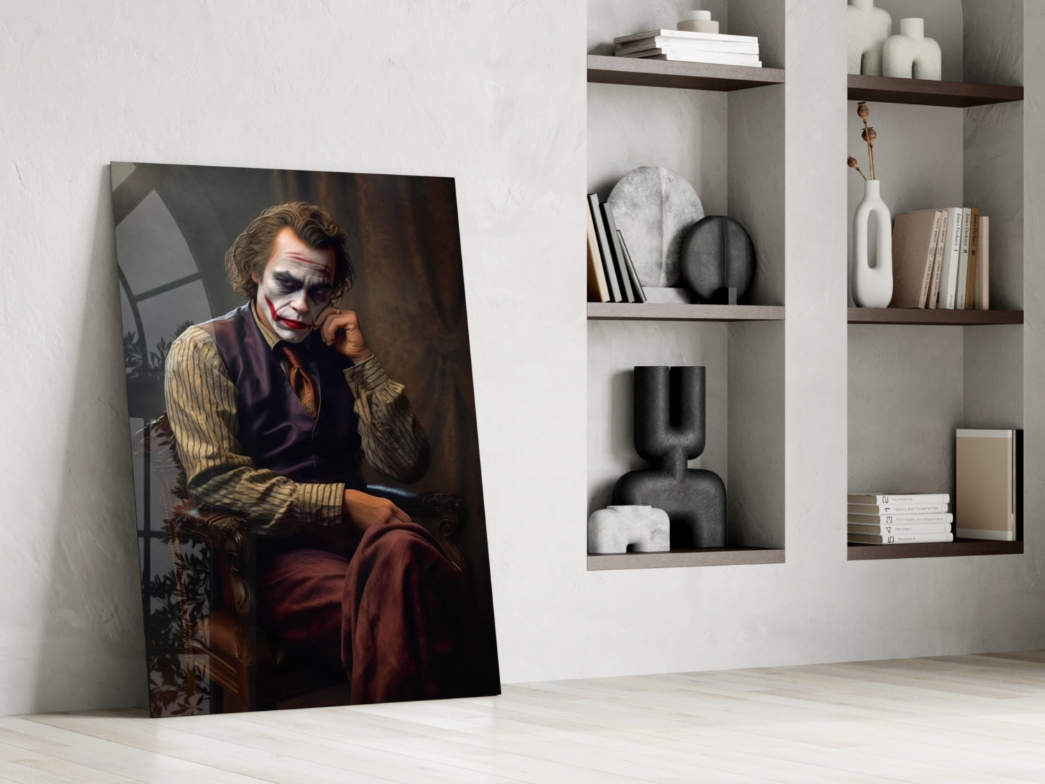 Joker the Thinker Glass Wall Art || Designer Collection.