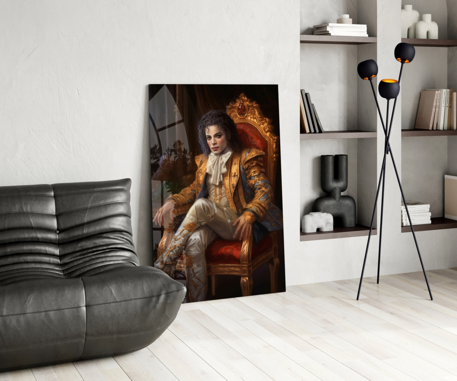 Michael Jackson in the Throne Glass Wall Art || Designer Collection.