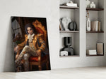 Michael Jackson in the Throne glass print enhancing a den with regal palette