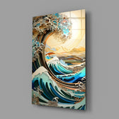Hokusai-quilling panel bringing quilled depth to a contemporary study