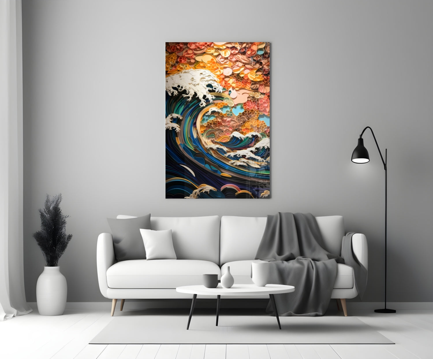 Waves, Trees or Mountains Glass Wall Art || Designer's Collection.