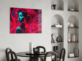 Red Feelings panel adding editorial pulse to a gallery wall