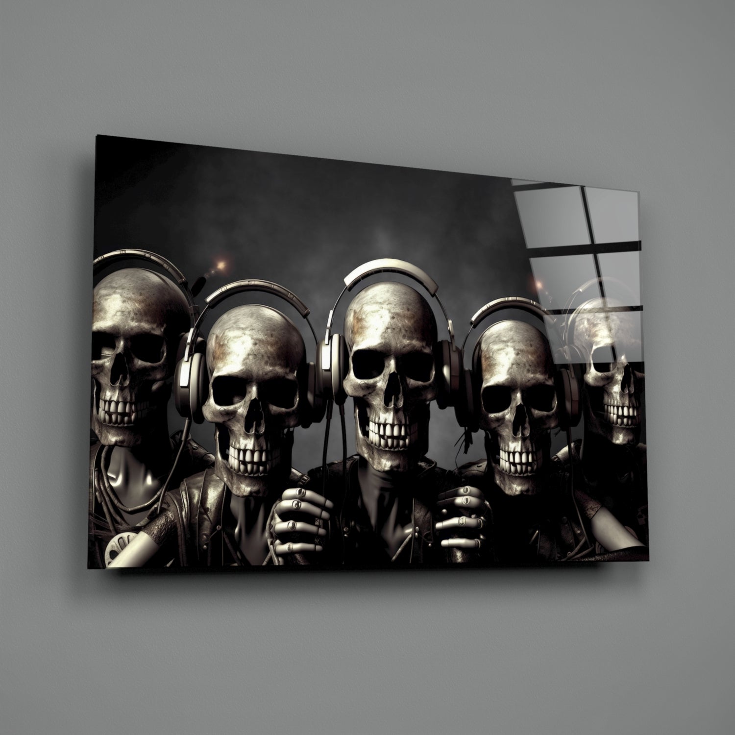 Skull Party Glass Wall Art || Designer's Collection.