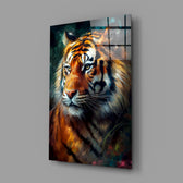 Oil-portrait panel bringing painterly weight to a stately living room