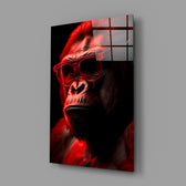 Neon-portrait panel bringing cinematic glow to a contemporary study