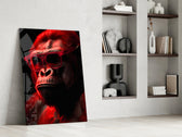 Ape the Thinker glass print enhancing a den with statement palette