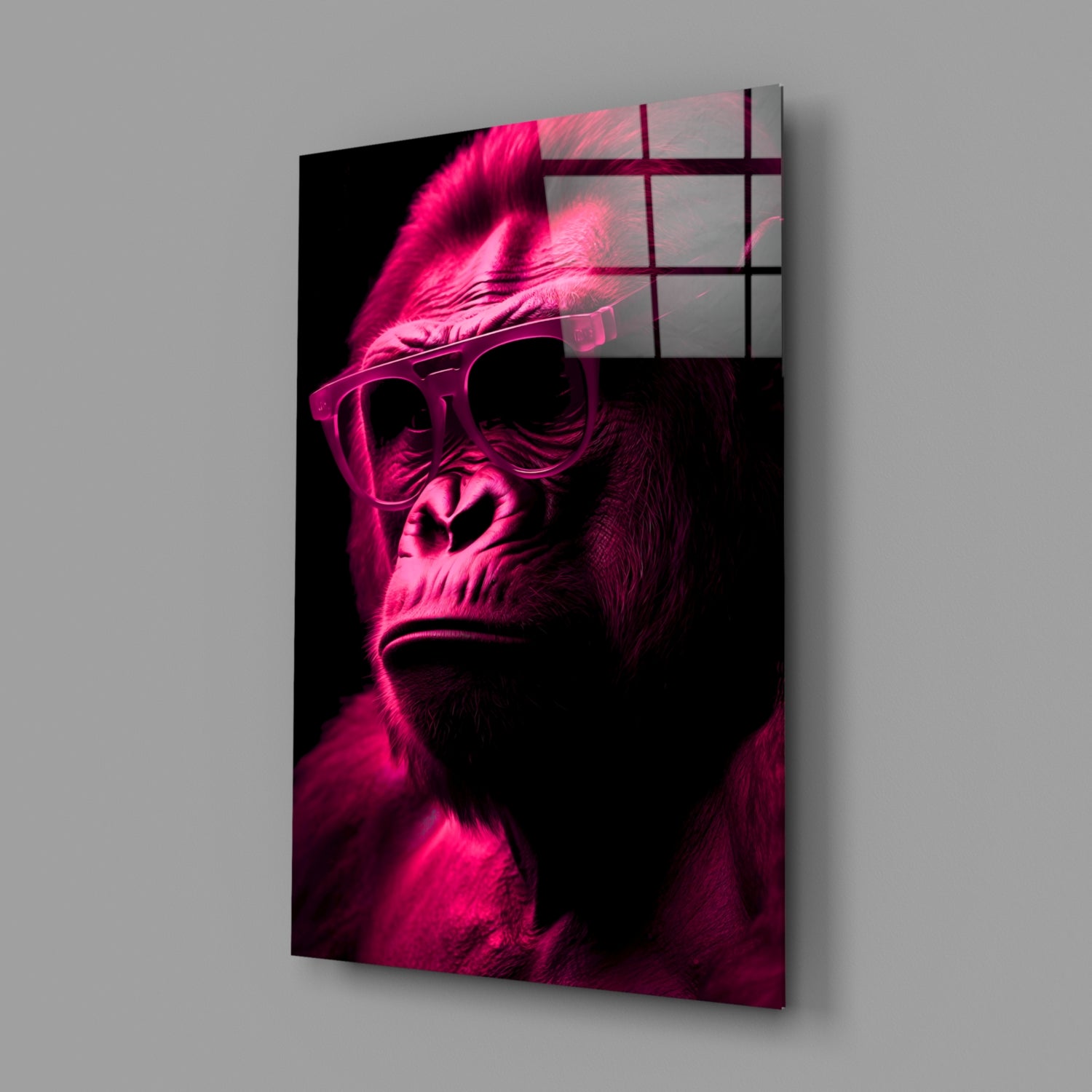 Ape the Thinker Glass Wall Art || Designer Collection.