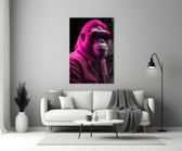 Ape the Cool close-up showing pink aviator sunglasses and fuchsia rim light