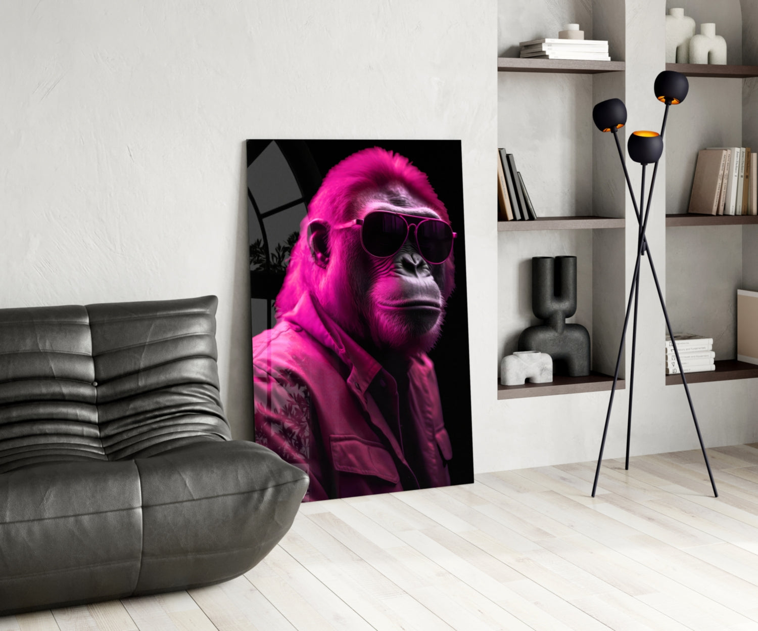 Ape the Cool Glass Wall Art || Designer Collection.