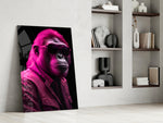 Ape the Cool glass print enhancing a den with statement palette