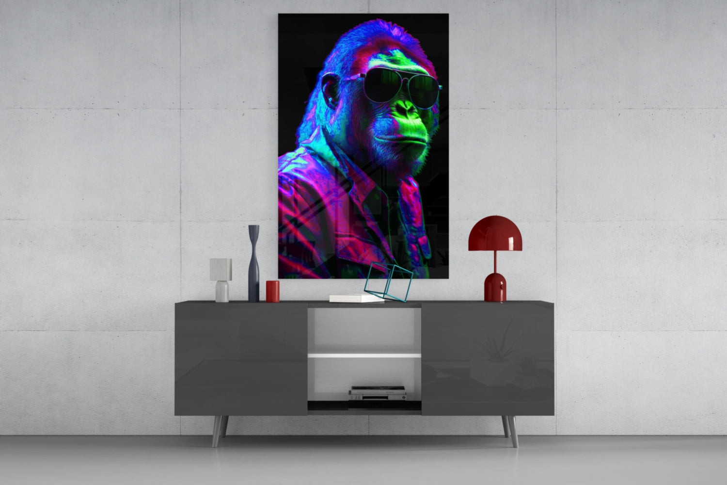 Ape the Cool Glass Wall Art || Designer Collection.