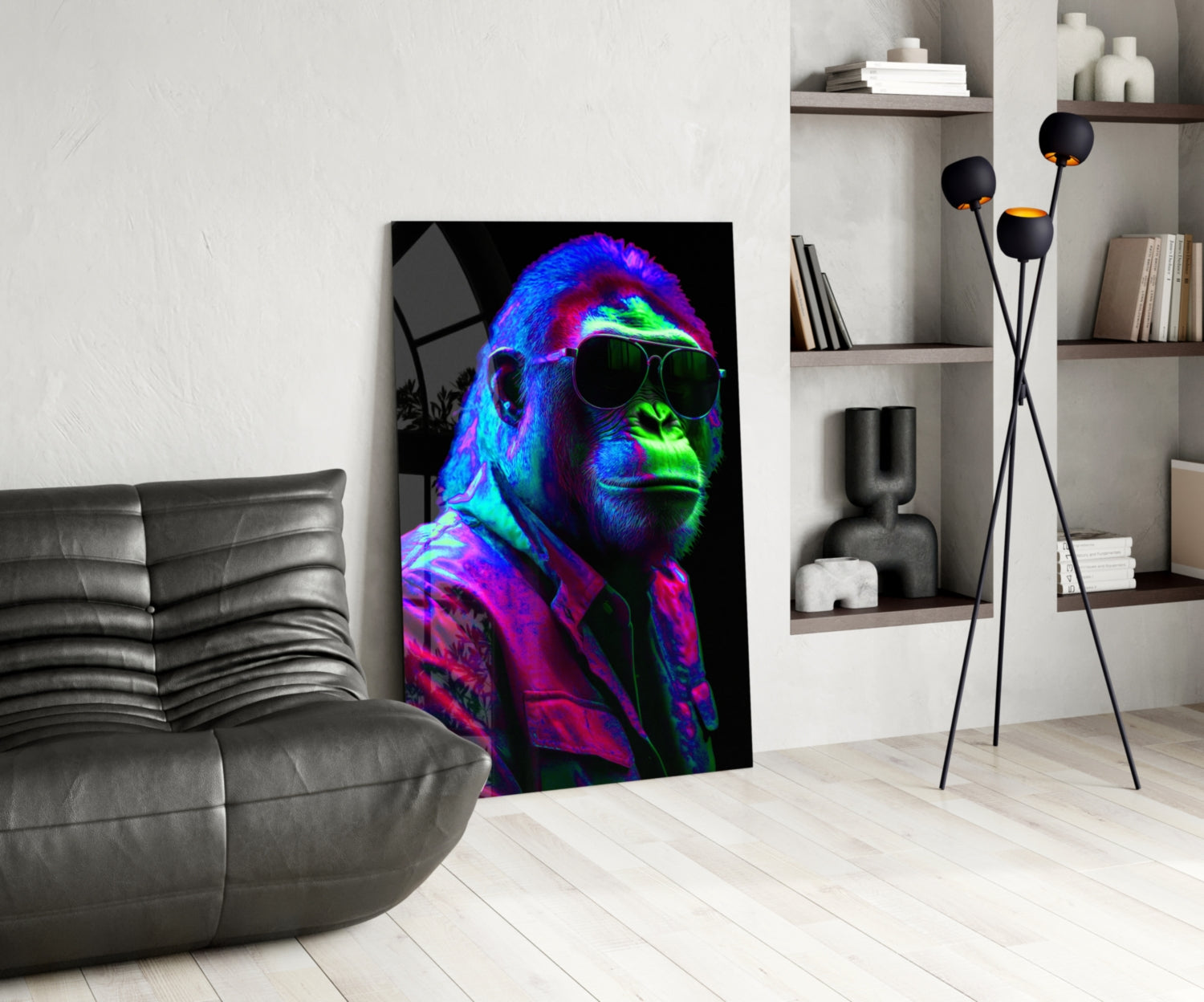 Ape the Cool Glass Wall Art || Designer Collection.